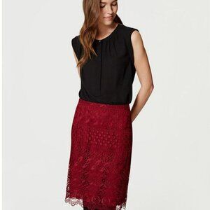 NWT Loft Burgundy Lace Pencil Skirt 4